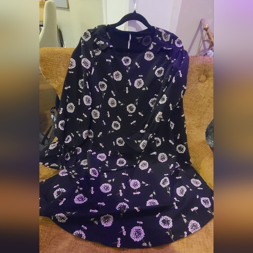 River Island Black and White Floral Mini Dress